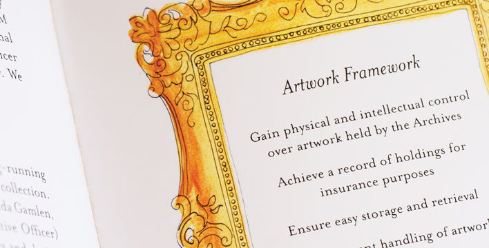 An illustration of a frame surrounding the Artwork Framework section of the Annual Report.
