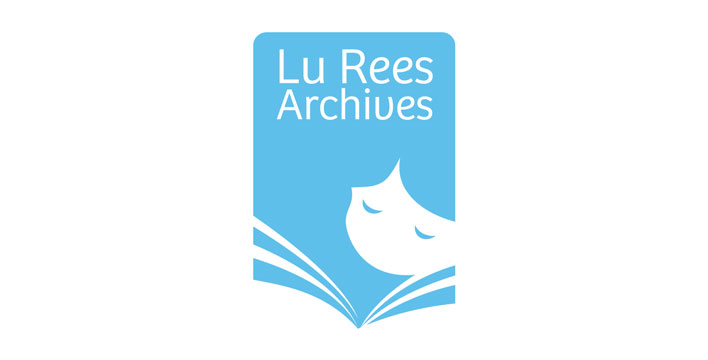 The proposed logo for the Lu Rees Archives reworks their original design into a stylised child reading a book.