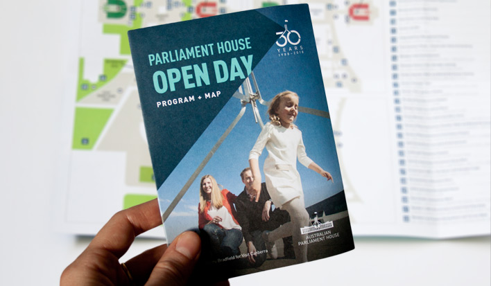 Front cover of the Open Day program and map